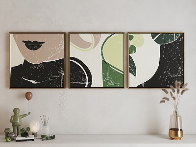 Modern abstract painting art hanging painting 3d model