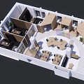 Modern Office Interior Layout With Workstations Meeting Areas Desks And Plants
