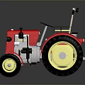 Red Tractor Model With Yellow Wheels Black Seat And White Accents