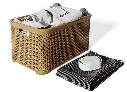 Modern Storage Basket Laundry Basket Bamboo Basket 3d model