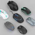 Modern Wireless Computer Mice With Different Colors Ergonomic Design For Office And Gaming 3d model