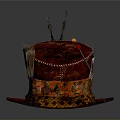 Handcrafted Traditional Red Decorative Hat With Embroidered Patterns And Ornaments