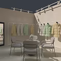 KAHE Brand Partition With White Curtains Black Frame And Green Plant In Exhibition Hall