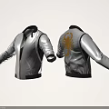Stylish Silver Jacket With Gold Scorpion Design On Back And Black Collar Cuffs