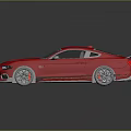 Red Sports Car With Dual Doors Striped Roof Rear Spoiler And Silver Alloy Wheels