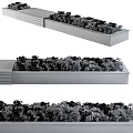 Outdoor Garden Decor With Rectangular Planter Boxes Green Plants White Flowers And Wooden Deck