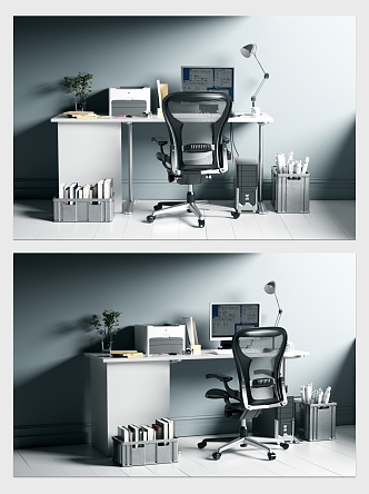 Modern Desk Chair Desk 3d model