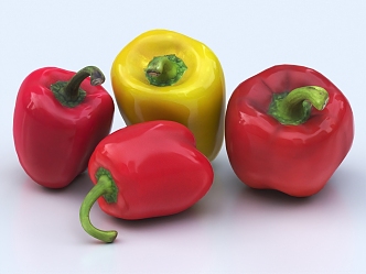 Pepper color pepper vegetable pepper meat spicy vegetable food 3d model