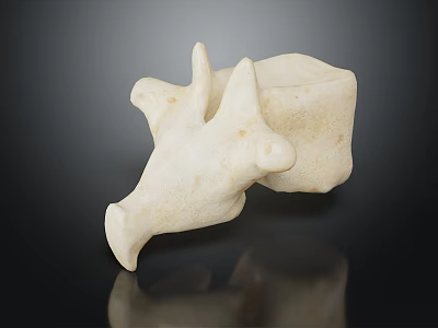 Detailed White Bone Like Sculpture With Textured Surface And Reflection On Black Background 3d model