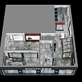 Modern store doors and windows store 3d model