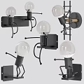 Unique Modern Wall Lamps With Creative Human Shaped Stand For Home Decor 3d model