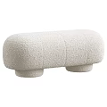 Stylish Gray and Beige Upholstered Sofa Stools with Square Panels Rounded Shape Short Legs 3d model