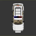 White SUV Style Police Car With Roof Mounted Lights And POLICE Decals