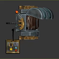 Futuristic Sci Fi Mechanical Device With Gear Structure Transparent Panel And Control Box