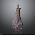 Bottle Shaped Sculpture Carving With Pink Purple Color And Intricate Surface Designs