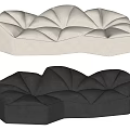 Unique Shape Sofa With White Black Pleated Design Modern Upholstered Furniture