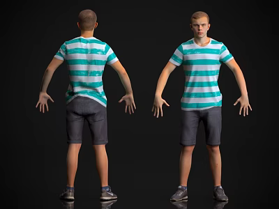 Pedestrian figure person adult child child 3d model