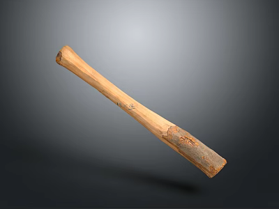 Natural Aged Wooden Stick With Rustic Texture And Handcrafted Design 3d model