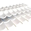 Elegant Modern Ceiling Drapery With Layered Wavy Fabric Design For Interior Decoration