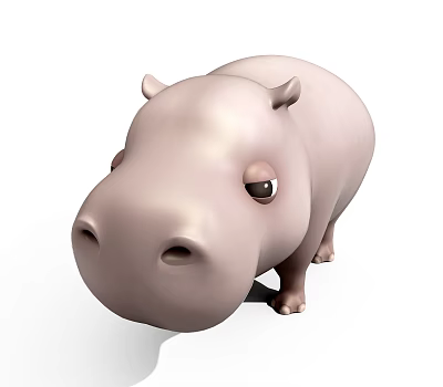 Modern hippo cartoon hippopotamus 3d model Modern hippo cartoon hippopotamus 3d model