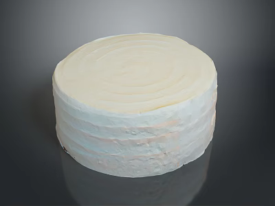 Round Layered Cake With Spiral Cream Top And Smooth Textured Layers 3d model