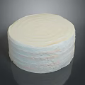Round Layered Cake With Spiral Cream Top And Smooth Textured Layers