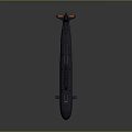 3D Rendered Modern Streamlined Submarine With Dark Blue And Orange Exterior Design