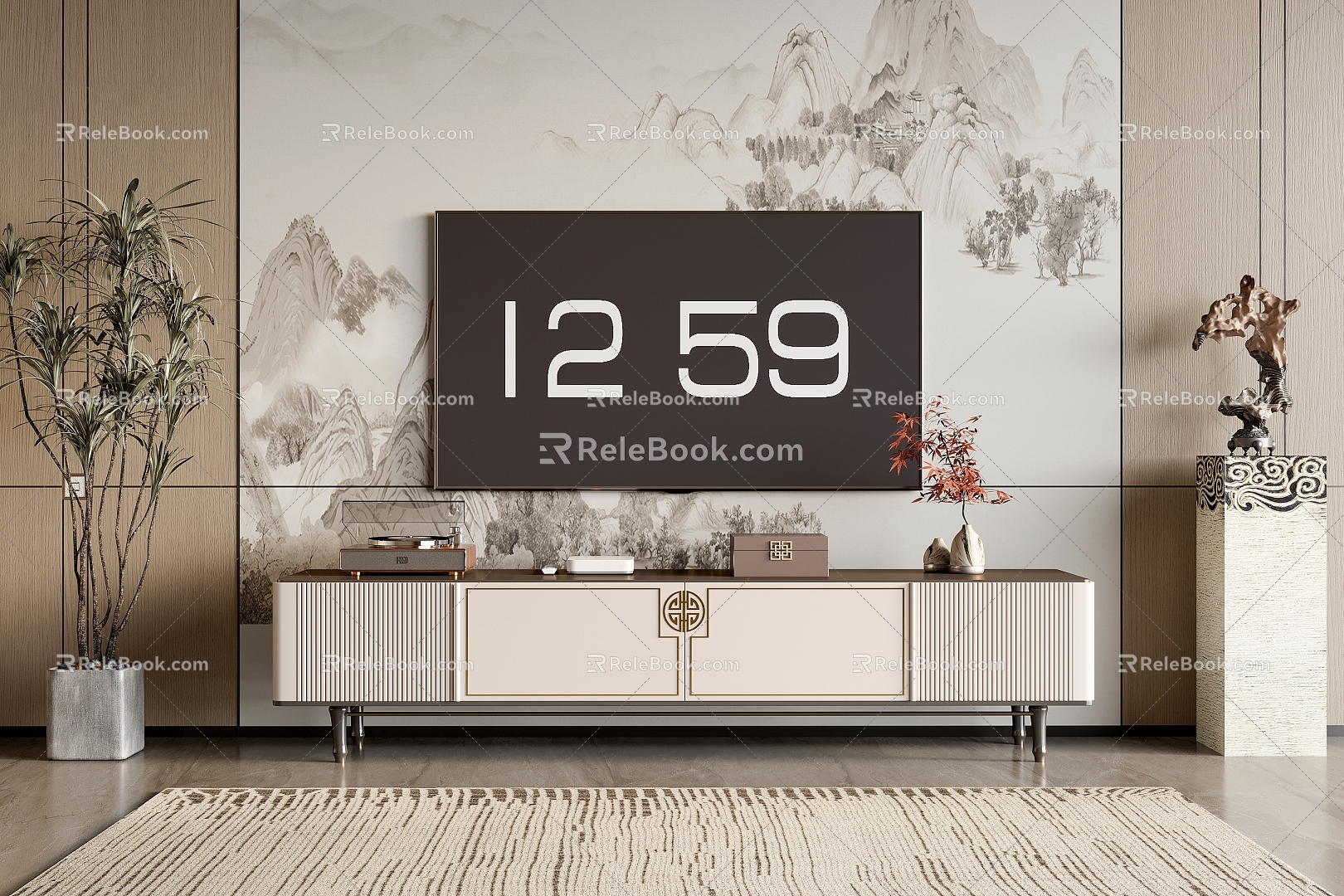 New Chinese TV Cabinet 3d model