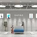 Modern Clothing Store Interior Featuring Mannequins Clothing Racks And Decorative Paintings