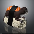 Playful Cat Shaped Sushi Design With Salmon Topping And White Rice