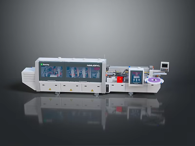 Advanced Industrial Automated Production Machine With Control Panel Digital Display And Transparent Windows 3d model