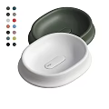 Modern Oval Washbasin In White And Dark Green With Multiple Color Options