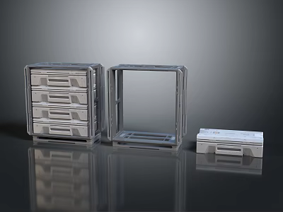 Sturdy Metal Industrial Storage Cabinet Frame Structure And Modular Equipment Components 3d model