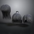 Women's Grey Wigs Featuring Different Hairstyles Including Long Straight Bun and Short Middle Part