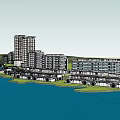 Waterfront Master Plan With High Rise Low Rise Buildings And Green Spaces