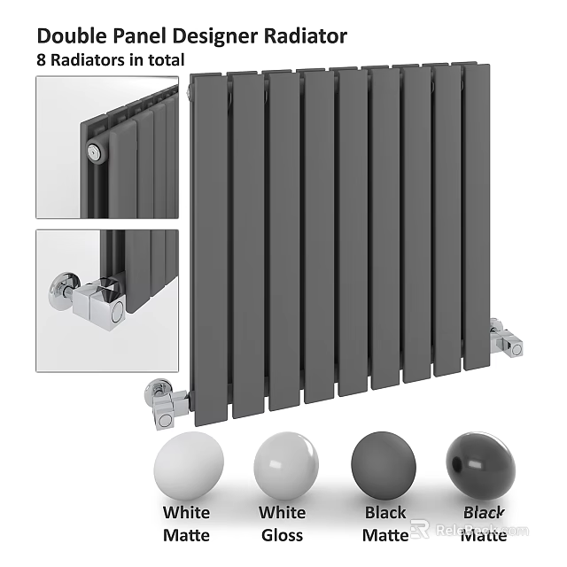 Modern Home Radiator With Sleek Metal Structure And Multiple Color Options 3d model 