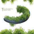 Circular Shaped Ivy Shrub with 150cm Radius and Lush Green Foliage