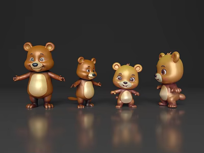 Little Bear Cartoon Bear Cartoon Material Cartoon Animal Character Cartoon Material Cartoon Elements 3d model