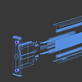 Black Metal Sliding Rail Component With Golden Pins And White Connectors