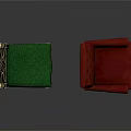 Classic Carved Chair With Green Cushion And Red Leather Armchair Furniture