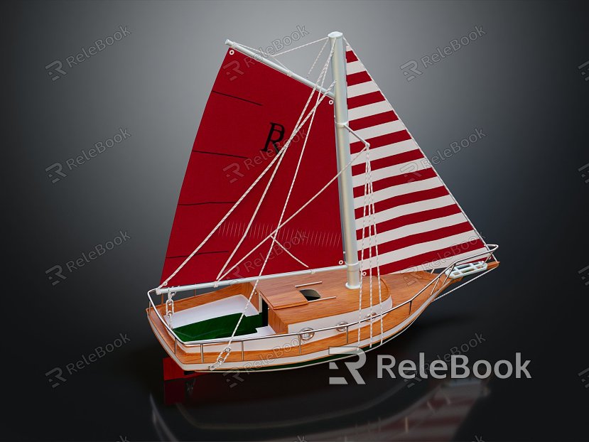 Modern Sailing Cartoon Sailing Small Sailing Boat model