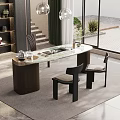 Modern Minimalist Tea Table and Chairs with Glass Top and Wooden Legs in Interior Design