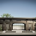 New Chinese Gate Demonstration Area Gate 3d model