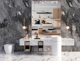 Modern sink bathroom combination 3d model