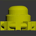 Futuristic Circular Mechanical Component With Orange Blue Blades And Central Core