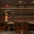 Modern Restaurant Interior With Food Display Cases Digital Screens And Counter