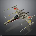 X Wing Starfighter Spacecraft Model With Detailed Design For Space And Aerospace