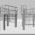 Heavy Duty Industrial Platform Equipment With Safety Railings And Access Ladders