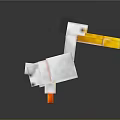 Pixel Art White Pelican 3D Model With Yellow Beak And Orange Feet