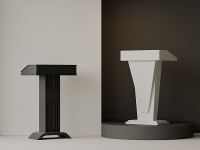 Rostrum Microphone Presentation Platform 3d model